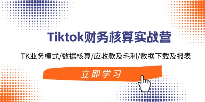 Tiktok财务核算实战营：TK业务模式/数据核算/应收款及毛利/数据下载及报表-创业信息网