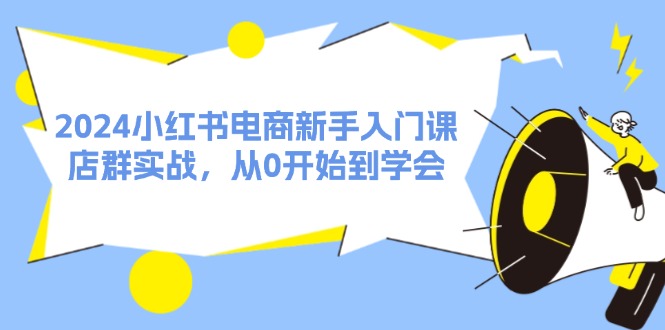 2024小红书电商新手入门课,店群实战,从0开始到学会-创业信息网