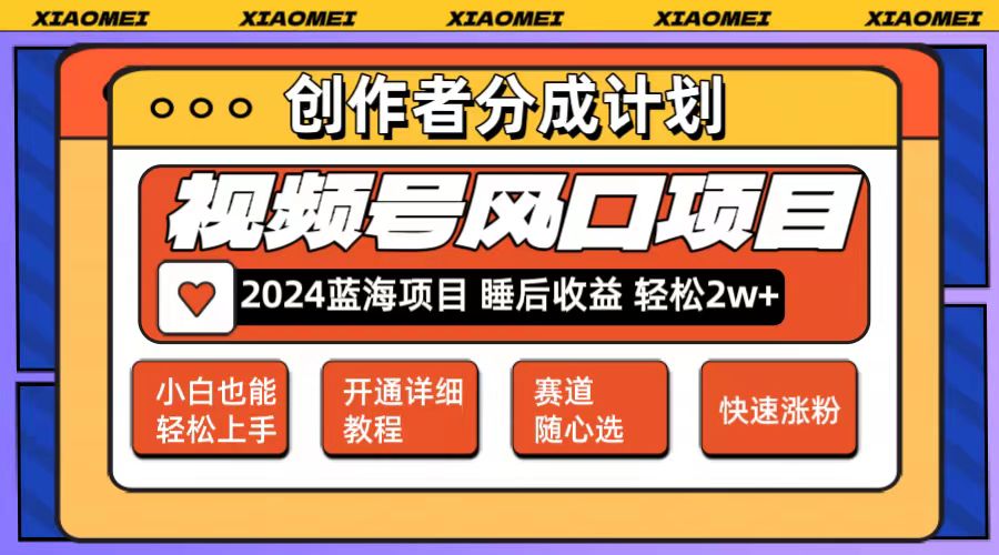微信视频号大风口项目 轻松月入2w+ 多赛道选择，可矩阵，玩法简单轻松上手-创业信息网