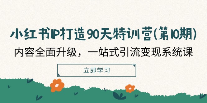 小红书-IP打造90天特训营：内容全面升级，一站式引流变现系统课-创业信息网