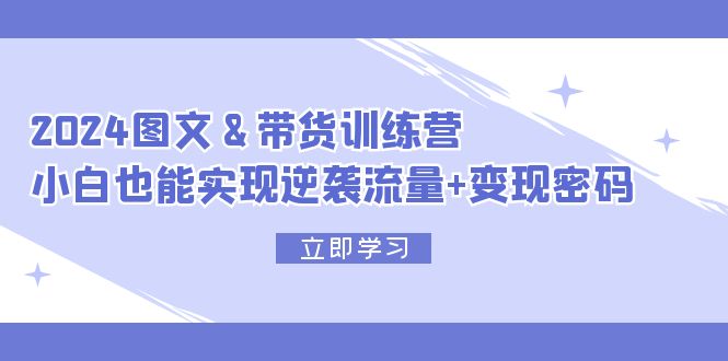2024 图文+带货训练营,小白也能实现逆袭流量+变现密码-创业信息网