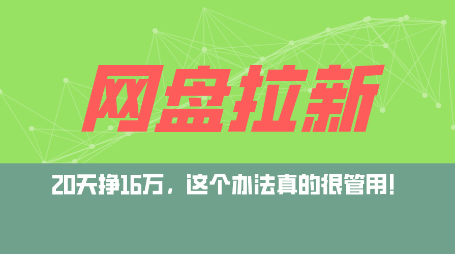 网盘拉新+私域运营玩法,零基础入门,小白可操作,当天见效,日入5000+-创业信息网