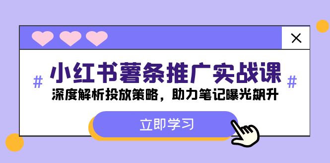 小红书-薯 条 推 广 实战课:深度解析投放策略,助力笔记曝光飙升-创业信息网