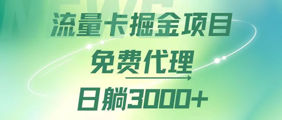 流量卡掘金代理,日躺赚3000+,变现暴力,多种推广途径-创业信息网