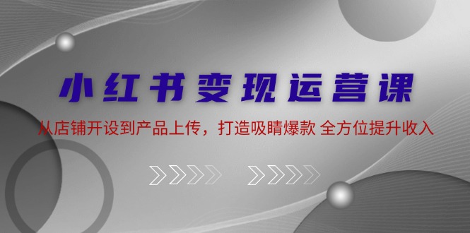 小红书变现运营课:从店铺开设到产品上传,打造吸睛爆款 全方位提升收入-创业信息网