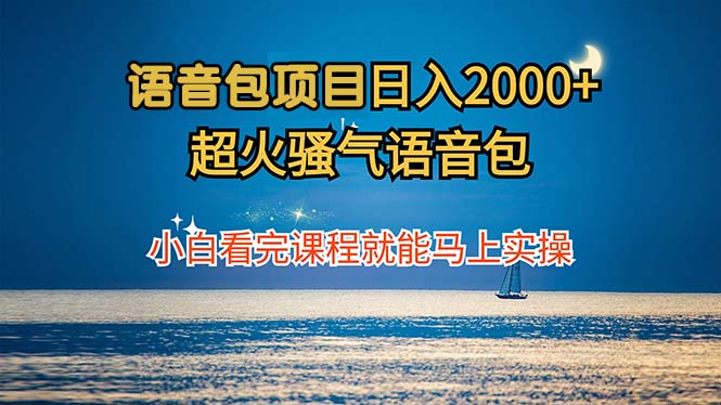 语音包项目 日入2000+ 超火骚气语音包小白看完课程就能马上实操-创业信息网