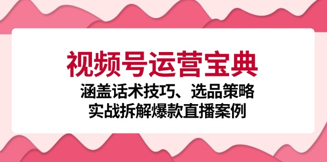 视频号运营宝典：涵盖话术技巧、选品策略、实战拆解爆款直播案例-创业信息网