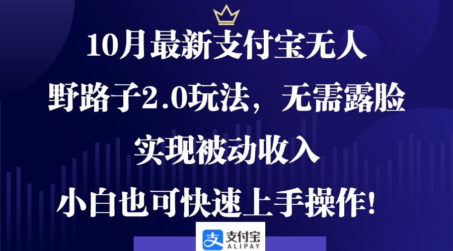 10月最新支付宝无人野路子2.0玩法，无需露脸，实现被动收入，小白也可…-创业信息网