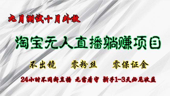淘宝无人直播最新玩法，九月测试十月外放，不出镜零粉丝零保证金，24小…-创业信息网