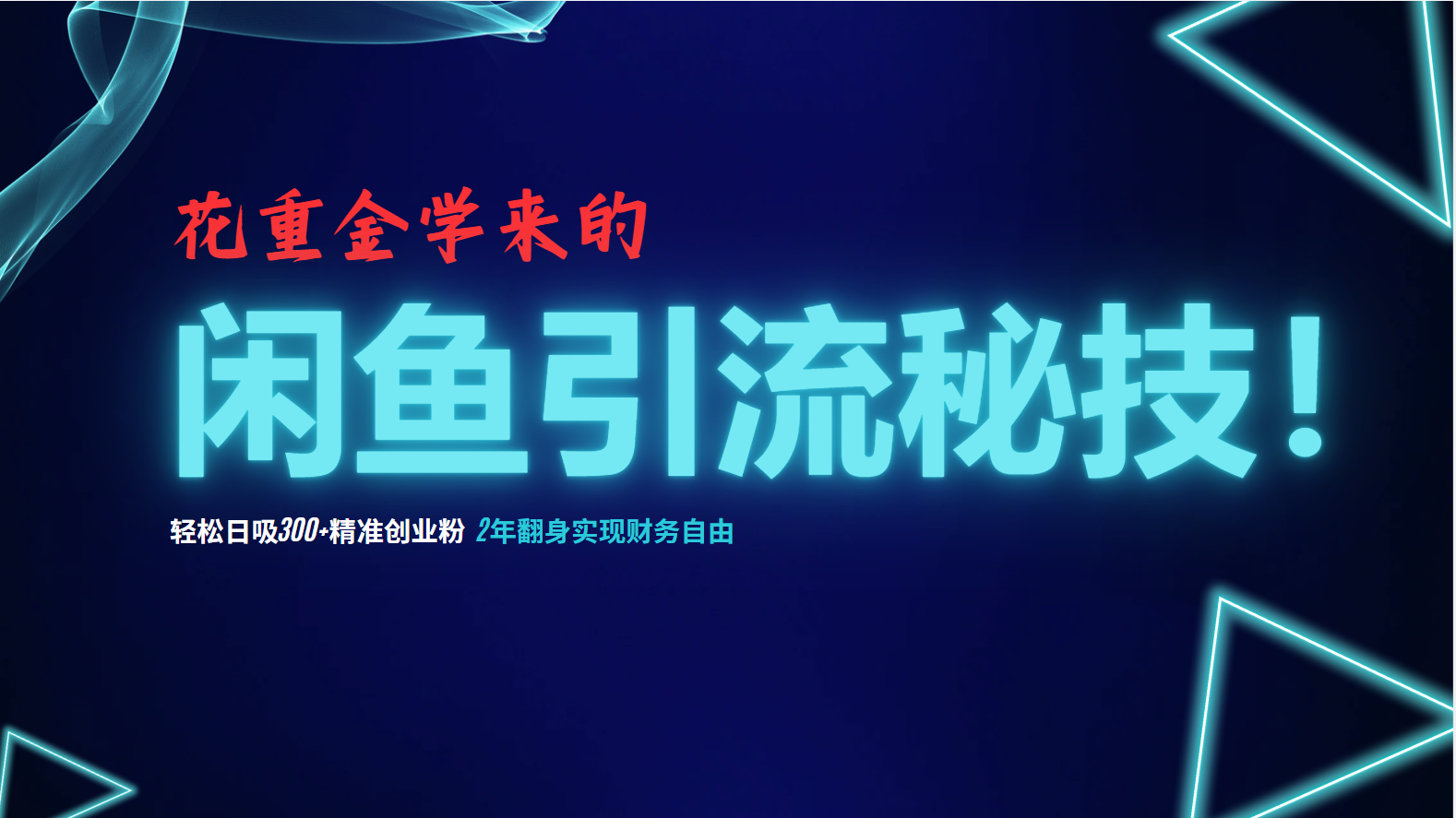 花重金学来的闲鱼引流秘技！轻松日吸300+精准创业粉，每天躺赚5000+，2…-创业信息网
