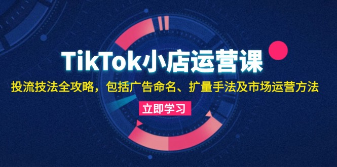 TikTok小店运营课：投流技法全攻略，包括广告命名 扩量手法及市场运营方法-创业信息网