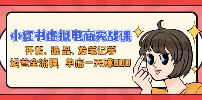 小红书虚拟电商实战课:开店、选品、发笔记等运营全流程,单店一天赚800-创业信息网