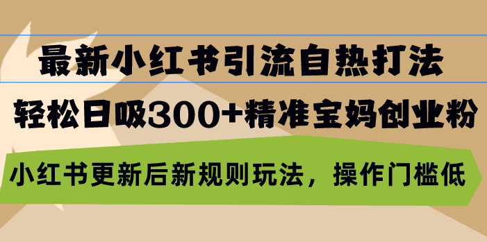最新小红书引流自热打法,轻松日吸300+精准宝妈创业粉,小红书更新后新…-创业信息网