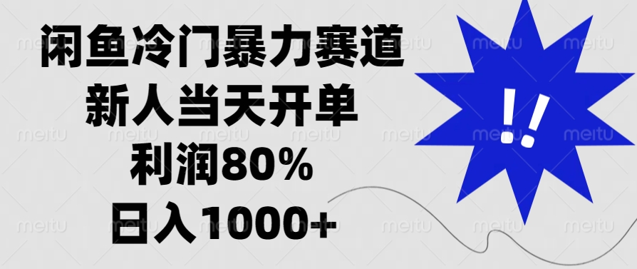 闲鱼冷门暴力赛道，新人当天开单，利润80%，日入1000+-创业信息网