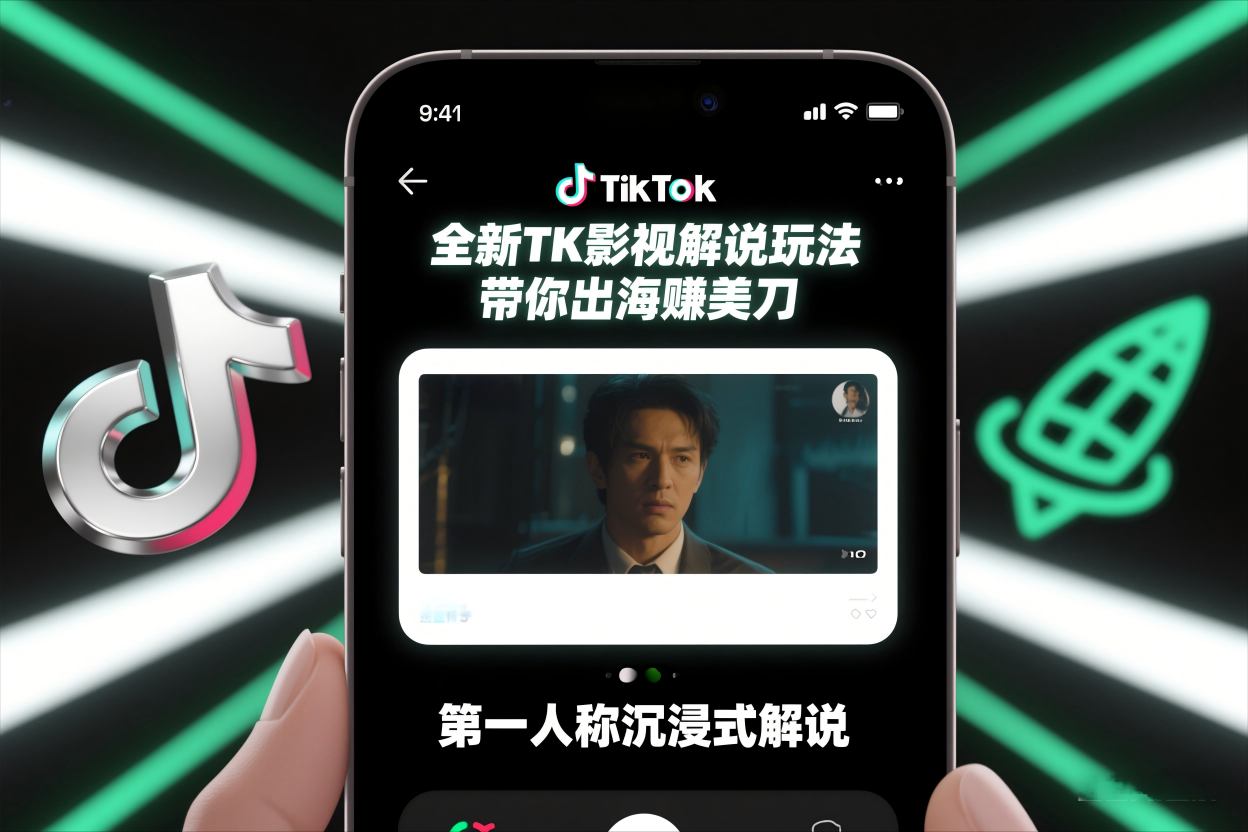 TikTok第一人称影视解说教学，全新TK影视解说玩法，带你出海賺美刀-创业信息网