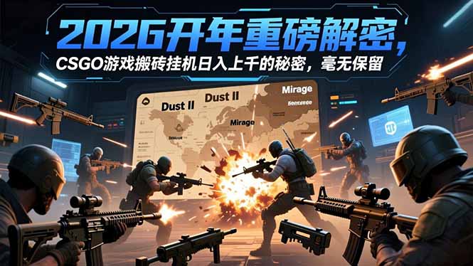 2026开年重磅解密，CSGO游戏搬砖挂机日入上千的秘密，毫无保留-创业信息网