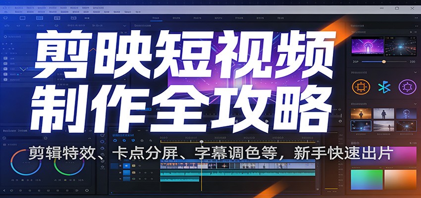剪映短视频制作全攻略：剪辑特效、卡点分屏、字幕调色等，新手快速出片-创业信息网