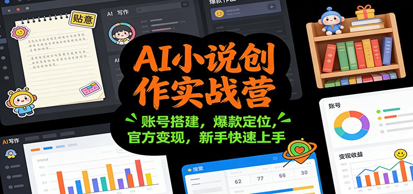 AI小说创作实战营：账号搭建，爆款定位，官方变现，新手快速上手-创业信息网