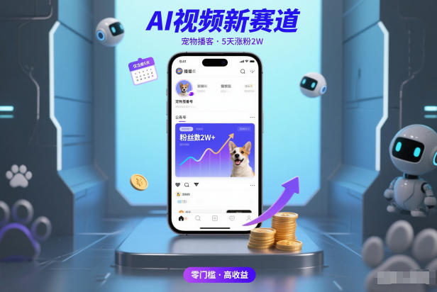 AI视频新赛道，宠物播客仅注册5天涨粉2W，收益非常可观-创业信息网