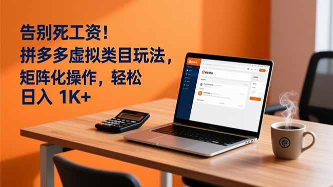 告别死工资!拼多多虚拟类目玩法,矩阵化操作,轻松日入 1K+