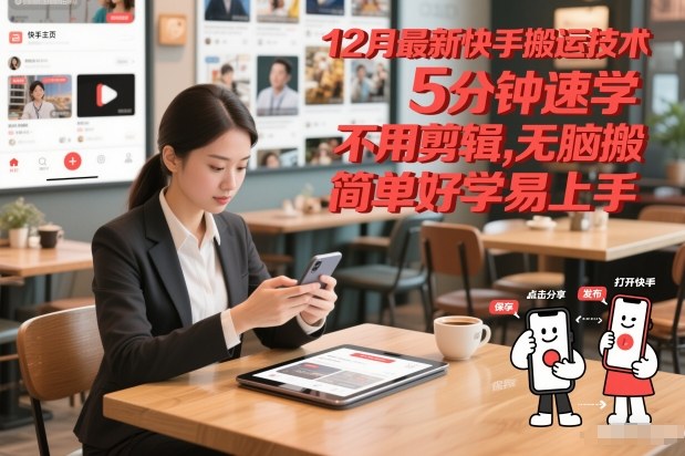 12月最新快手搬运技术，5分钟速学，不用剪辑无脑搬，简单好学易上手-创业信息网