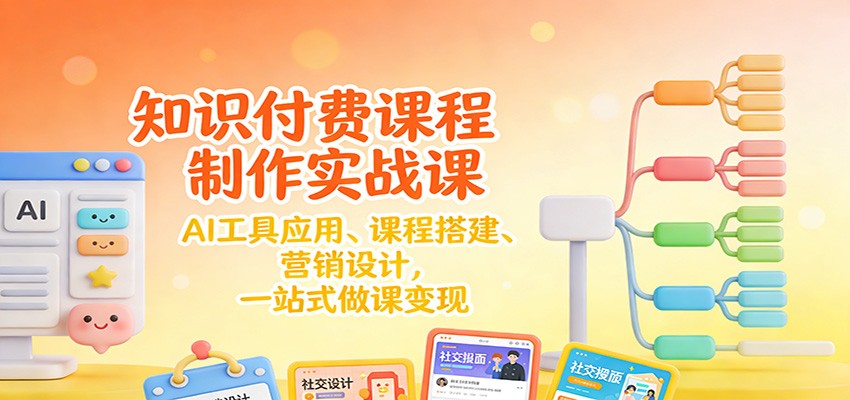 知识付费课程制作实战课：AI工具应用 、课程搭建、营销设计，一站式做课变现-创业信息网