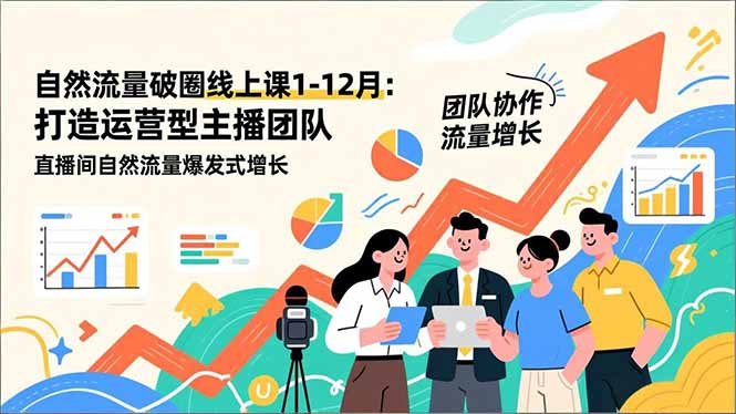 自然流量破圈线上课25年1-12月-更新:打造运营型主播团队 直播间自然流量爆发式增长