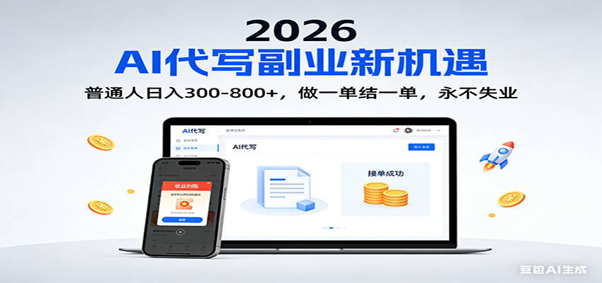 2026 副业首选!AI 代写日入 300-800,普通人0门槛,做一单结一单!-创业信息网