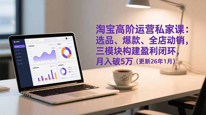 淘宝高阶运营私家课:选品、爆款、全店动销,三模块构建盈利闭环,月入破5万(更新26年1月