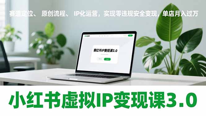 小红书虚拟IP变现课3.0,赛道定位、原创流程、IP化运营,实现零违规安全变现,单店月入过万