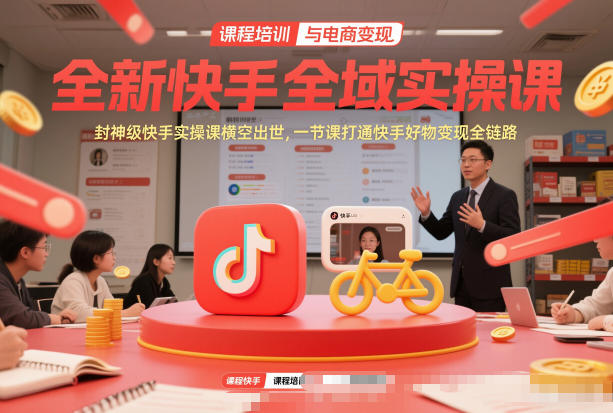全新快手全域实操课，封神级快手实操课横空出世，一节课打通快手好物变现全链路-创业信息网