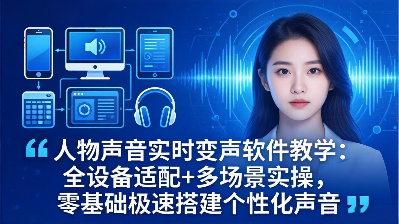 人物声音实时变声软件教学:全设备适配+多场景实操,零基础极速搭建个性化声音