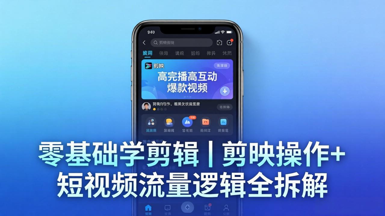 【零基础学剪辑】剪映操作+短视频流量逻辑全拆解|手把手教你剪出高完播高互动爆款视频
