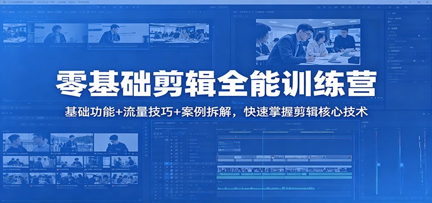 零基础剪辑全能训练营：基础功能+流量技巧+案例拆解，快速掌握剪辑核心技术-创业信息网