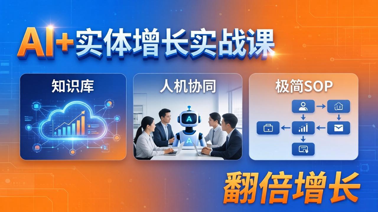 AI+实体增长实战课:知识库+人机协同+极简SOP,助力实体业务翻倍增长