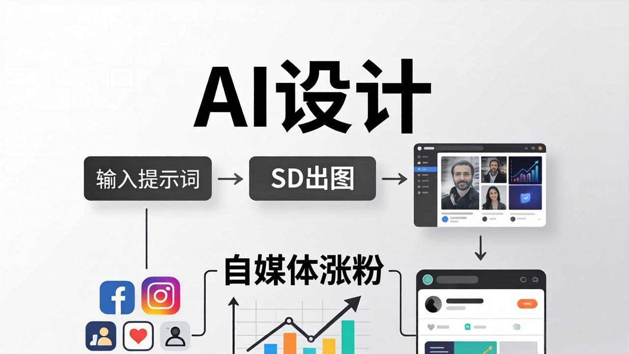 人人都是AI设计师:SD出图+自媒体涨粉一站教学,告别图文素材焦虑,AI设计让你轻松避开内卷