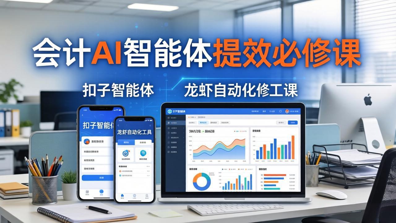 财务会计AI智能体提效必修课:扣子智能体+龙虾自动化+报表分析,一站式提升财务工作效率