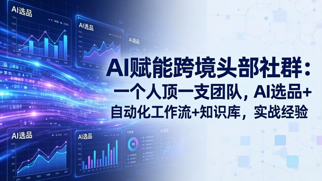 AI赋能跨境头部社群-更新4月23:一个人顶一支团队,AI选品+自动化工作流+知识库,实战经验
