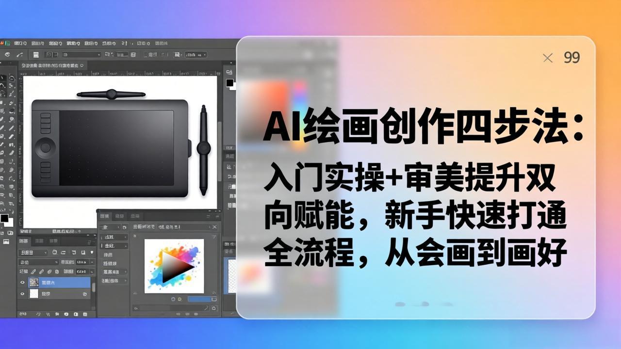 AI绘画创作四步法:入门实操+审美提升双向赋能,新手快速打通全流程,从会画到画好