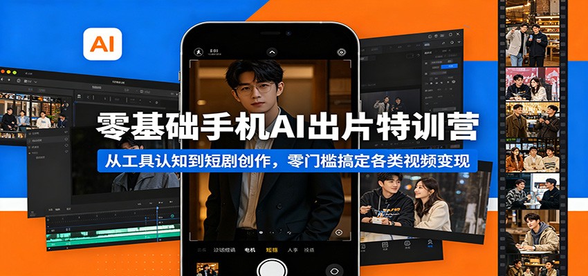 零基础手机AI出片特训营：从工具认知到短剧创作，零门槛搞定各类视频变现-创业信息网