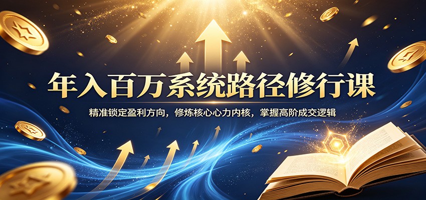 年入百万系统路径修行课：精准锁定盈利方向，修炼核心心力内核，掌握高阶成交逻辑-创业信息网