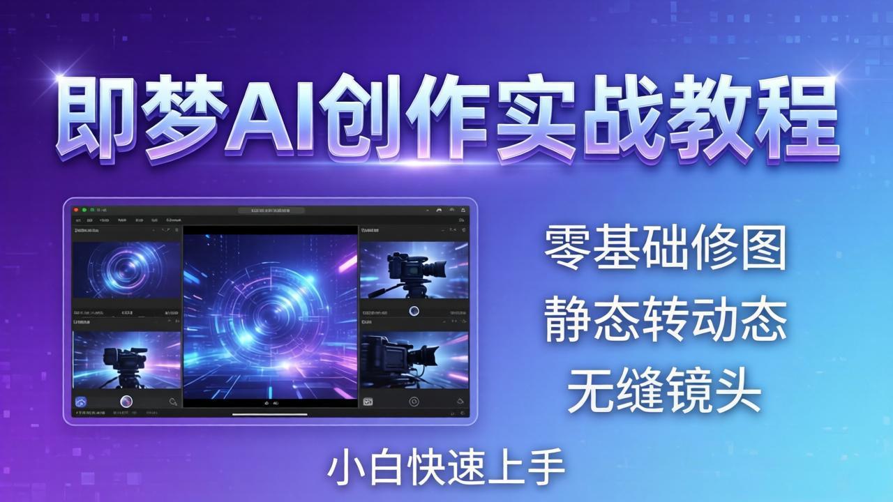 即梦AI创作实战教程，从零基础修图到AI导演，实战教学静态转动态+无缝镜头，小白快速上手-创业信息网