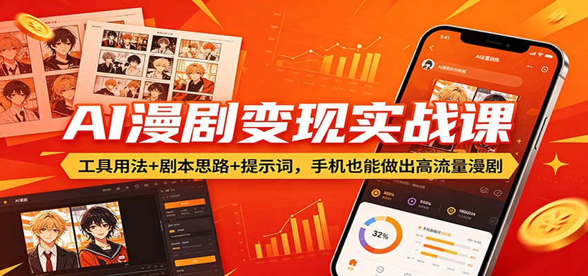 AI漫剧变现实战课：工具用法+剧本思路+提示词，手机也能做出高流量漫剧-创业信息网