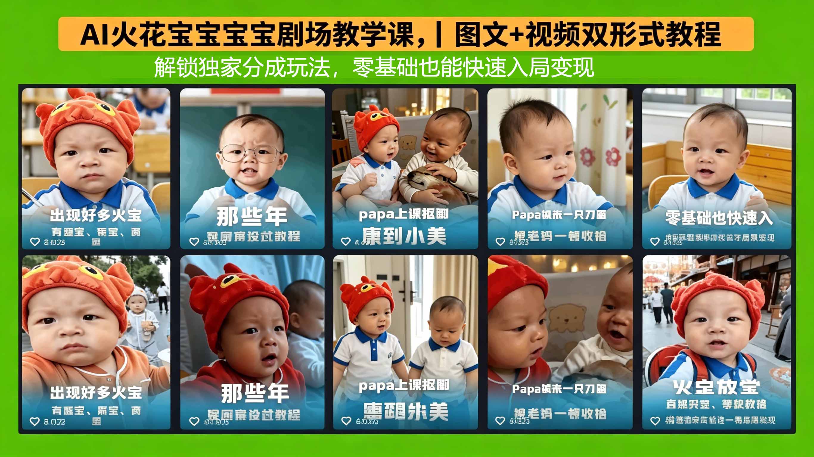 AI火花宝宝宝宝剧场教学课，图文+视频双形式教程，解锁独家分成玩法，零基础也能快速入局变现-创业信息网