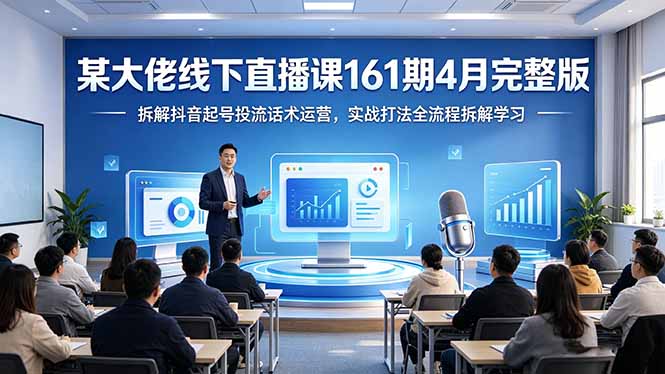 某大佬线下直播课161期4月完整版,拆解抖音起号投流话术运营,实战打法全流程拆解学习