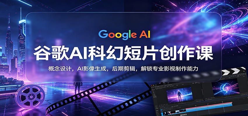 谷歌AI科幻短片创作课：概念设计，AI影像生成，后期剪辑，解锁专业影视制作能力-创业信息网