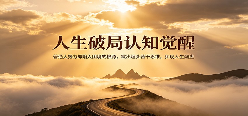 人生破局认知觉醒，普通人努力却陷入困境的根源，跳出埋头苦干思维，实现人生翻盘-创业信息网
