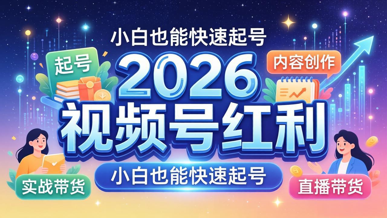 2026视频号红利实战营,大佬亲授起号、内容、直播、IP、投流、私域、矩阵全套落地打法