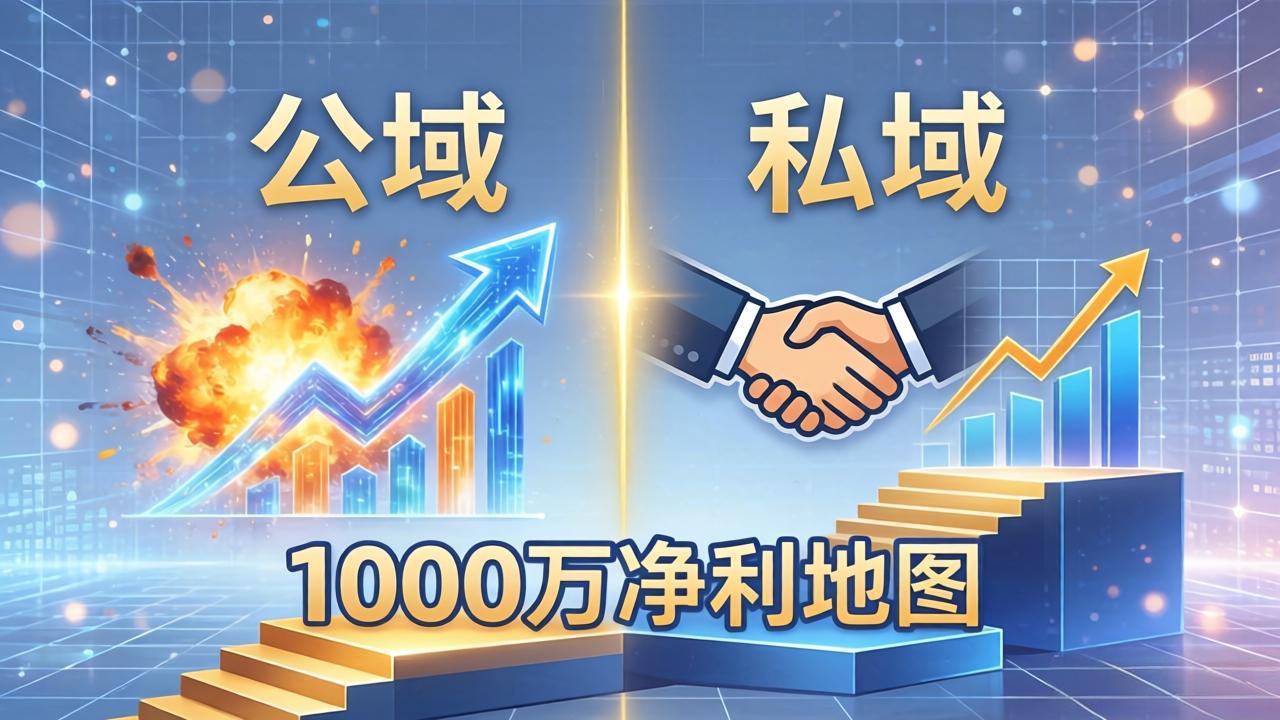 公域玩命出爆款,私域悄悄做成交:这套AI内训课,2026给你打通1000万净利的地图