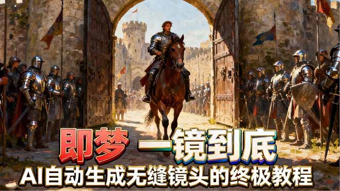 即梦AI一镜到底终极教程,智能补帧+运镜技巧,AI自动生成无缝丝滑长镜头高效出片